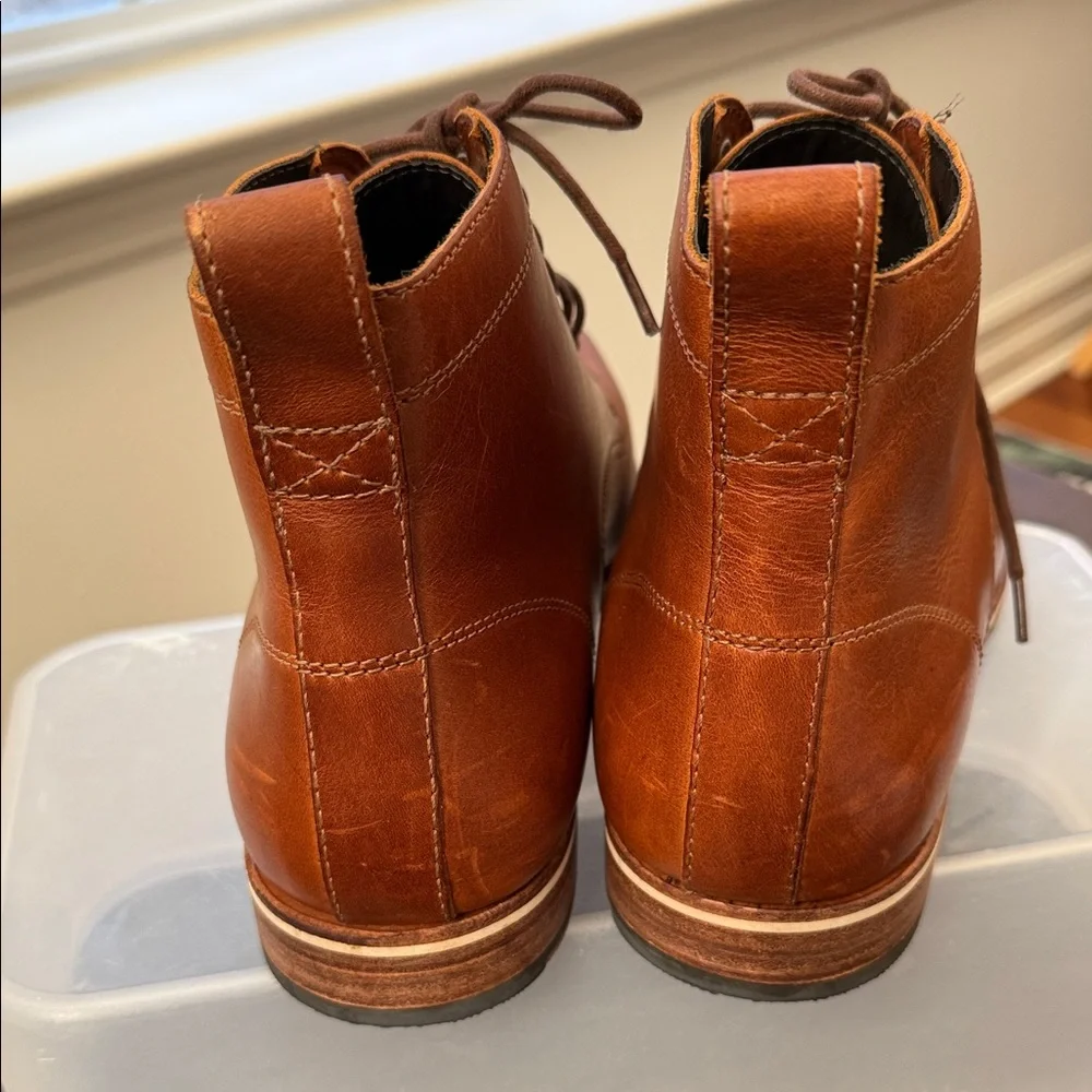 Helm The Zind Teak Men Classic Cognac Leather Chukka Boot 11.5 Autumn Office